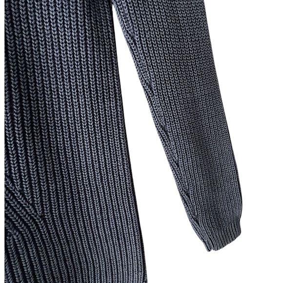 CASLON | NWOT BLUE COTTON RIBBED TIE-BACK TUNIC SWEATER | EXTRA SMALL - Picture 5 of 11